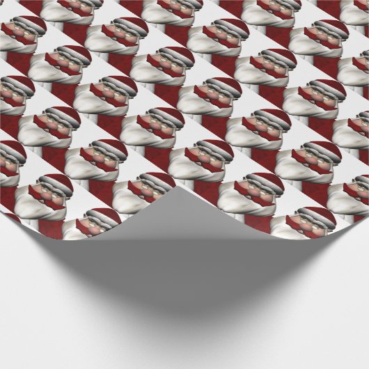 Santa Claus mit Red Mustache Geschenkpapier (Ecke)