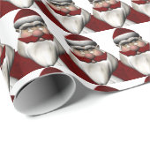 Santa Claus mit Red Mustache Geschenkpapier (Rolleneckpunkt)