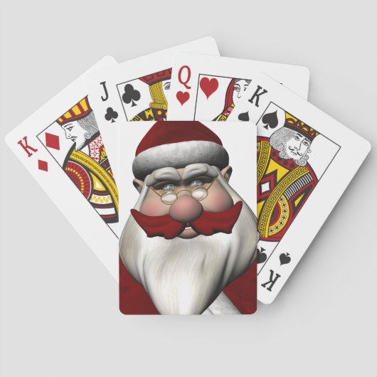 Santa Claus mit Red Mustache Spielkarten (Rückseite)