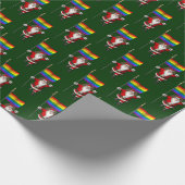 Santa Claus mit Regenbogenflagge Geschenkpapier (Ecke)