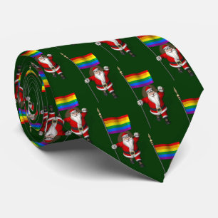 Santa Claus mit Regenbogenflagge Krawatte