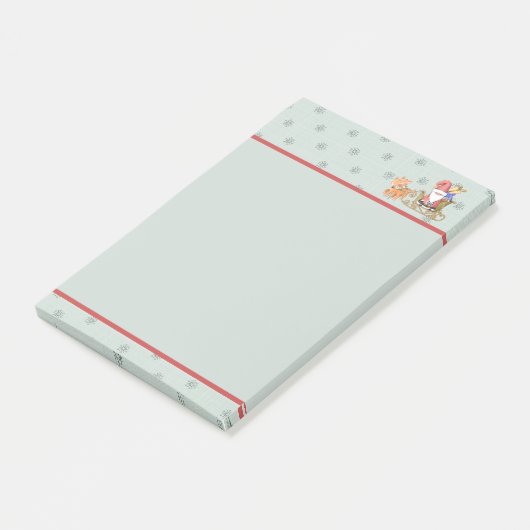 Santa Claus mit Rentier und Holiday Sleigh Post-it Klebezettel (angewinkelt)