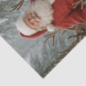 Santa Claus mit Rentieren in schneebedeckten Weihn Seidenpapier (Ausschnitt)