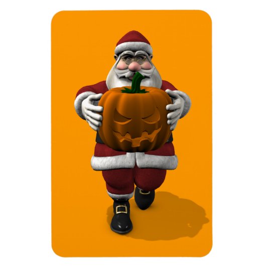 Santa Claus mit riesigem Pumpkin Magnet (Vertikal)