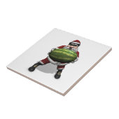 Santa Claus mit riesiger Wassermelone Fliese (Seite)