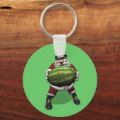 Santa Claus mit riesiger Wassermelone Schlüsselanhänger (Vorderseite)