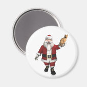 Santa Claus mit rotem Tabby Magnet (Vorderseite/Rückseite)