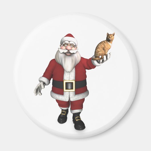 Santa Claus mit rotem Tabby Magnet (Vorne)