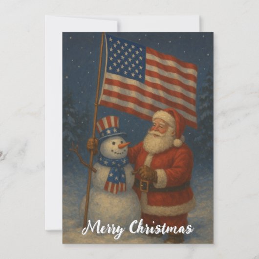 Santa Claus mit Schneemann Weihnachten (Vorderseite)