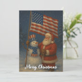 Santa Claus mit Schneemann Weihnachten (Stehend Vorderseite)
