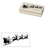 Santa Claus mit seinem Schlitten und Rentier Gummistempel (Stempel)