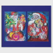 SANTA CLAUS MIT VIOLIN/CHRISTMAS BAUM UND BALOON GESCHENKPAPIER (Flach)
