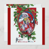 SANTA CLAUS MIT VIOLIN - CHRISTMAS PARTY EINLADUNG (Vorne/Hinten)