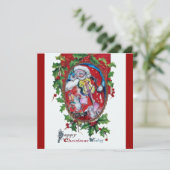 SANTA CLAUS MIT VIOLIN - CHRISTMAS PARTY EINLADUNG (Stehend Vorderseite)