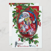 SANTA CLAUS MIT VIOLIN - CHRISTMAS PARTY EINLADUNG (Vorne/Hinten)