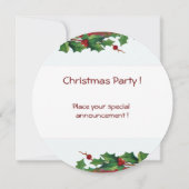 SANTA CLAUS MIT VIOLIN - CHRISTMAS PARTY Gold Einladung (Rückseite)