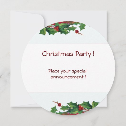 SANTA CLAUS MIT VIOLIN - CHRISTMAS PARTY Gold Einladung (Rückseite)