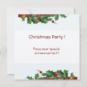 SANTA CLAUS MIT VIOLIN - CHRISTMAS PARTY Silber Einladung (Rückseite)