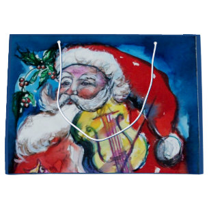 SANTA CLAUS MIT VIOLIN GROßE GESCHENKTÜTE