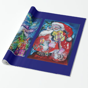 SANTA CLAUS MIT VIOLIN/SNOWMAN UND XMAS TREM GESCHENKPAPIER