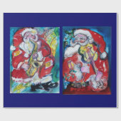 SANTA CLAUS MIT VIOLIN UND SAX GESCHENKPAPIER (Flach)