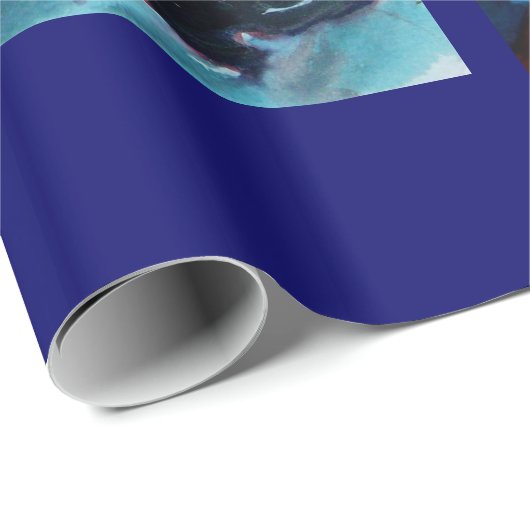 SANTA CLAUS MIT VIOLIN UND SAX GESCHENKPAPIER (Rolleneckpunkt)