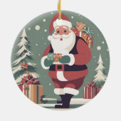 Santa Claus Mitte des Jahrhunderts Keramik Ornament (Hinten)