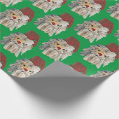 Santa Claus Modern Green Geschenkpapier (Ecke)