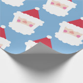 Santa Claus Modern Minimalistisch Blue Geschenkpapier (Ecke)