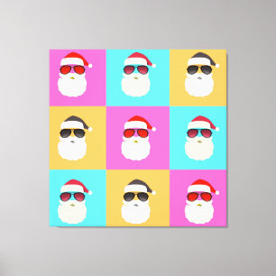Santa Claus moderne neon multicolor Foto Collage Leinwanddruck