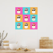Santa Claus moderne neon multicolor Foto Collage Poster (Küche)