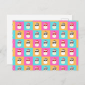 Santa Claus moderne neon multicolor Foto Collage Postkarte (Vorne/Hinten)