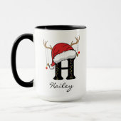 Santa Claus Monogram Mug Custom Gift for Him & Her Tasse (Links)