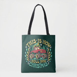 Santa Claus Monster Truck Jungen Weihnachten Chris Tasche