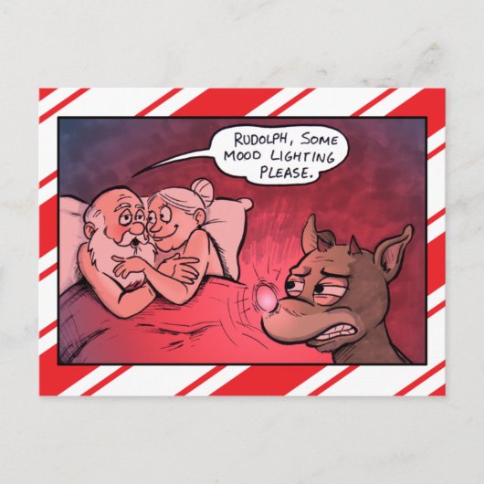Santa Claus Mood Lighting Christmas Postcard Feiertagspostkarte (Vorderseite)
