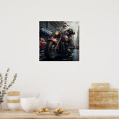 Santa Claus Motorrad Biker Weihnachten Poster (Küche)