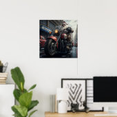 Santa Claus Motorrad Biker Weihnachten Poster (Heimbüro)
