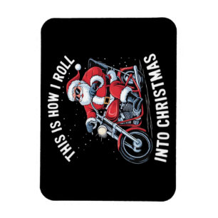 Santa Claus Motorrad Motorrad Weihnachten Wesentli Magnet