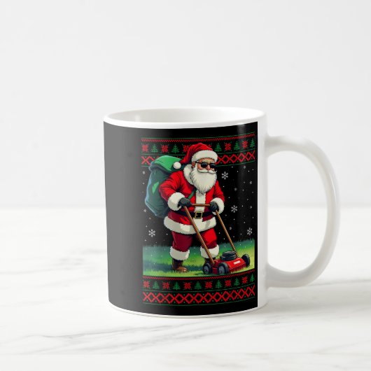 Santa Claus Mowing Lawn Ugly Christmas Holiday Boy Kaffeetasse (Rechts)