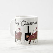 Santa Claus mug in front of the fireplace Kaffeetasse (Vorderseite Links)