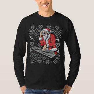 Santa Claus Music DJ Ugly Christmas Tacky Xmas T-Shirt