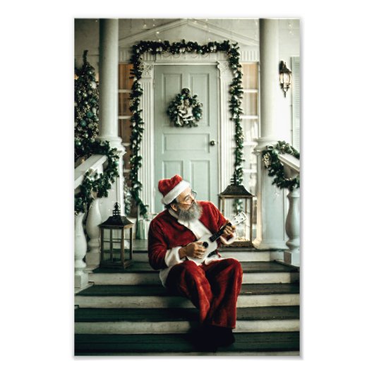 Santa Claus Musik Fotodruck (Vorne)