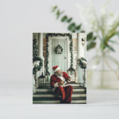 Santa Claus Musik Postkarte (Stehend Vorderseite)