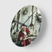 Santa Claus Musik Runde Wanduhr (Winkel)