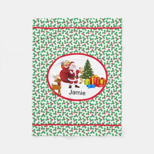 Santa Claus Name Persönliche Autositze Nickerchen  Fleecedecke (Vorderseite)