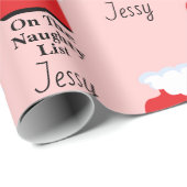 Santa Claus Naughty List Sock Christmas Gift Geschenkpapier (Rolleneckpunkt)