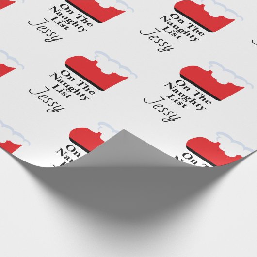 Santa Claus Naughty List Sock Weihnachtsgeschenk Geschenkpapier (Ecke)