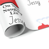 Santa Claus Naughty List Sock Weihnachtsgeschenk Geschenkpapier (Rolleneckpunkt)