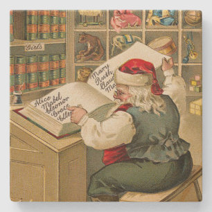 Santa Claus Naughty Nice List Weihnachten Steinuntersetzer