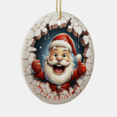 Santa Claus Naughty oder Nizza Weihnachten Keramik Ornament (Rechts)